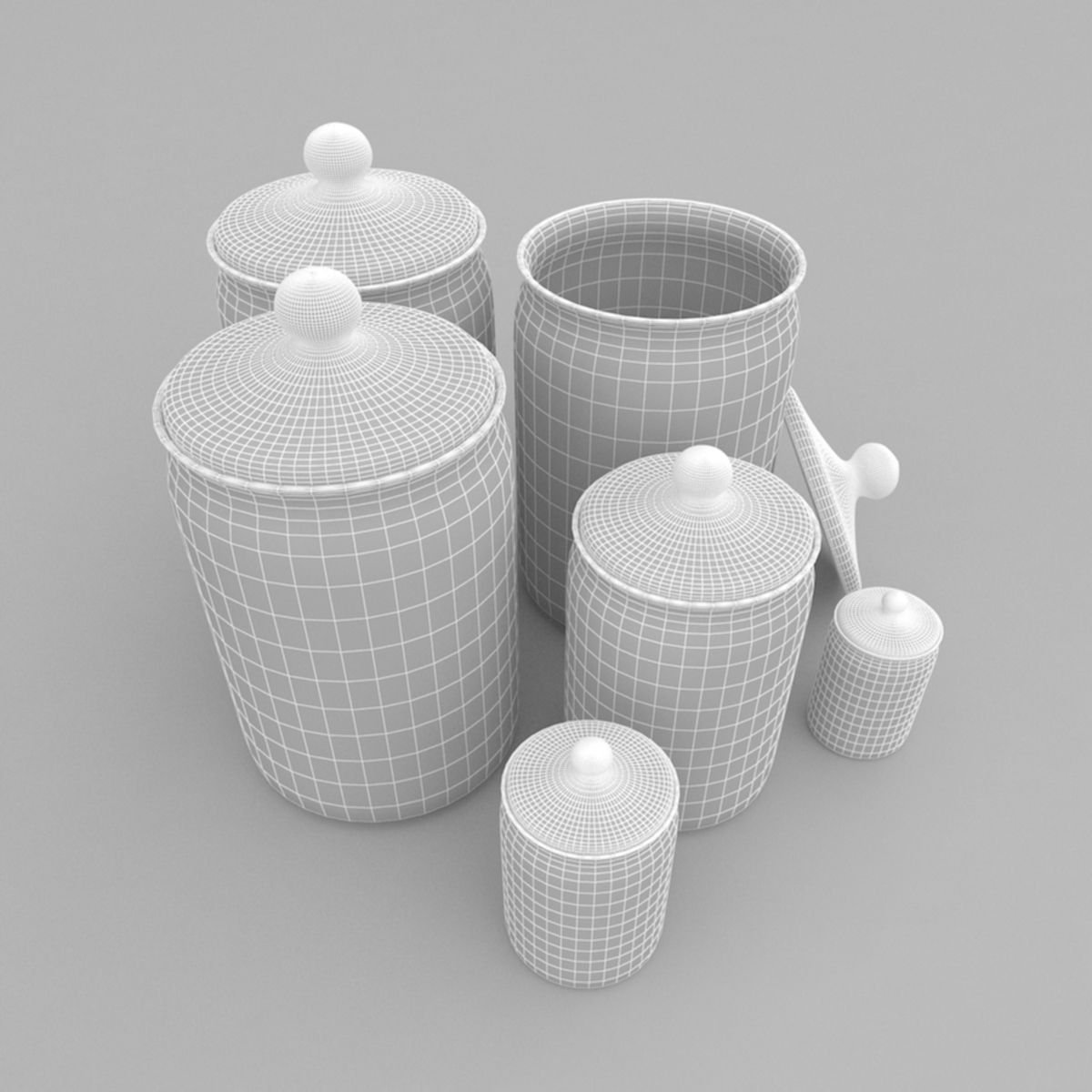 Glass Jars 1 3D model_4