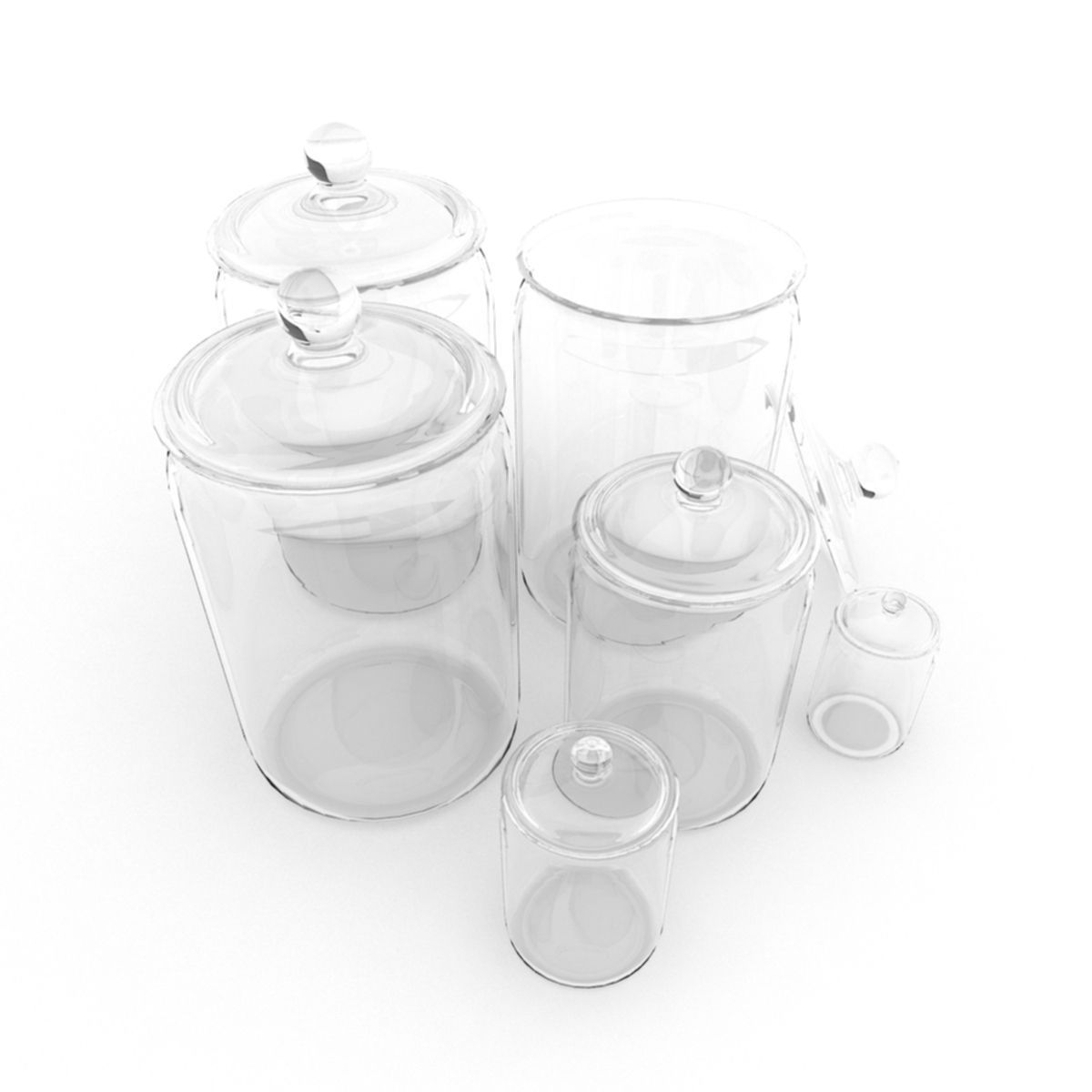 Glass Jars 1 3D model_3