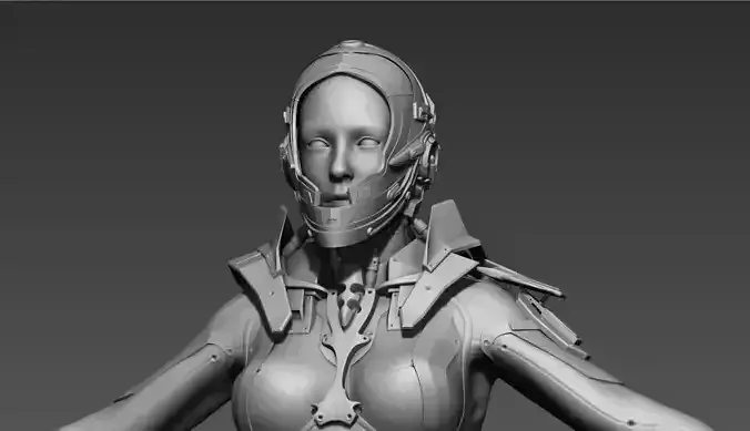 SciFy Girl Hi poly Zbrush project 3D model