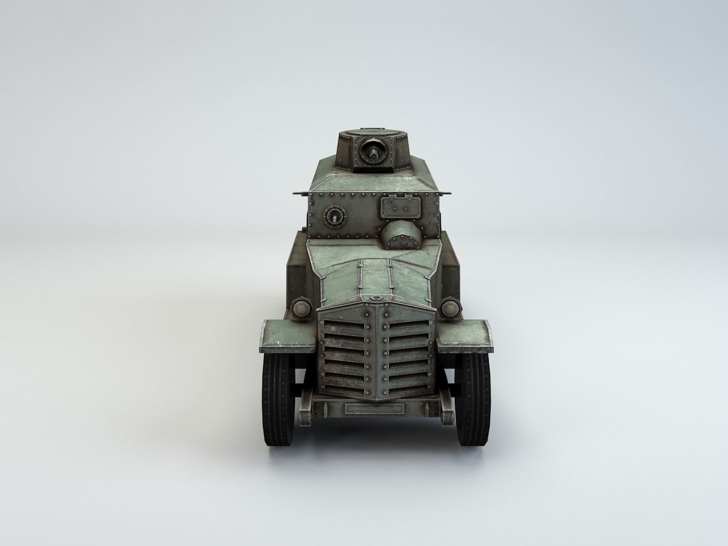 Low Poly Type 93 Kokusan Armored Car Low-poly 3D model_2