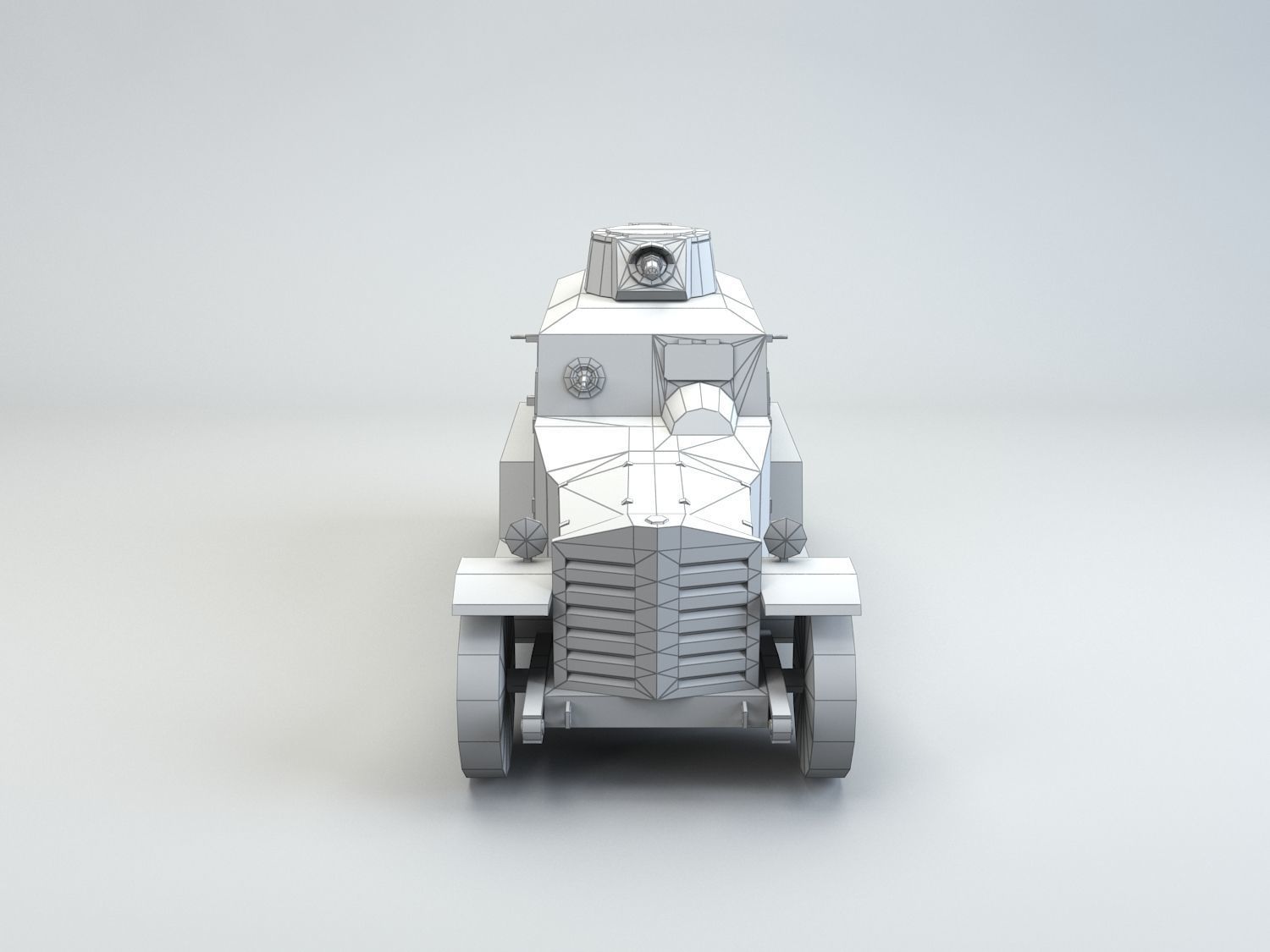 Low Poly Type 93 Kokusan Armored Car Low-poly 3D model_3