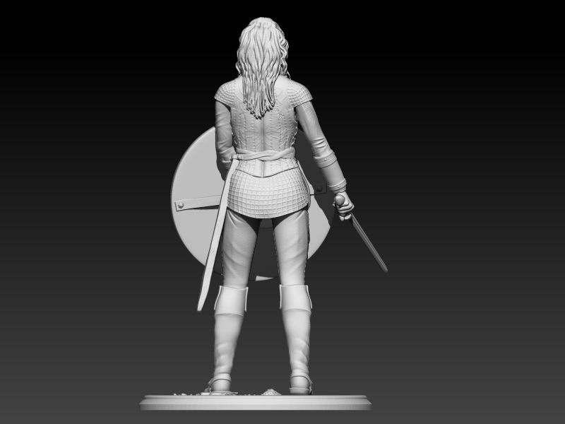 Lagertha woman holding shield 3D print model_6