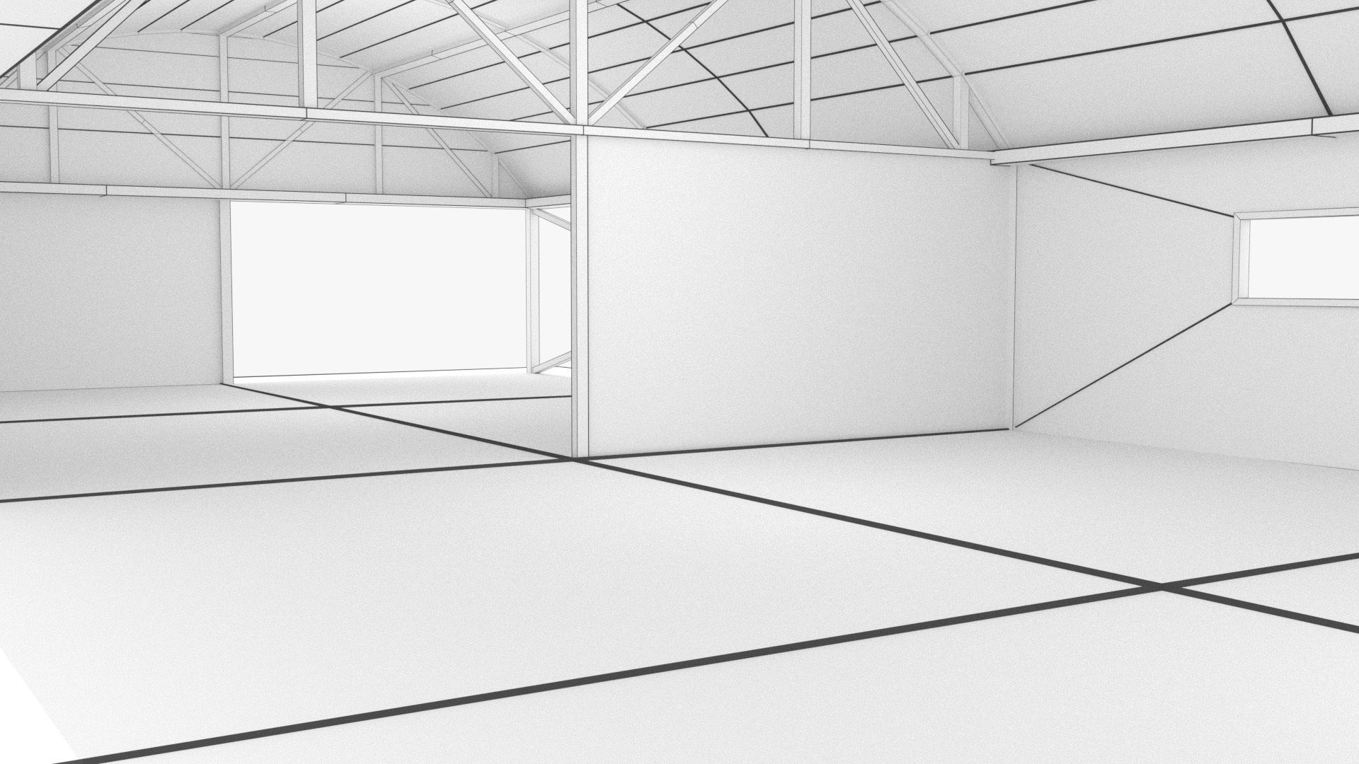 Warehouse pack - White Low-poly 3D model_9