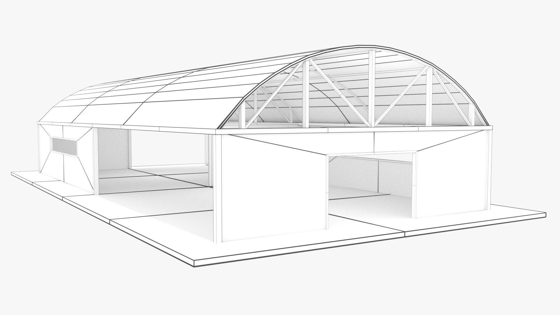 Warehouse pack - White Low-poly 3D model_6