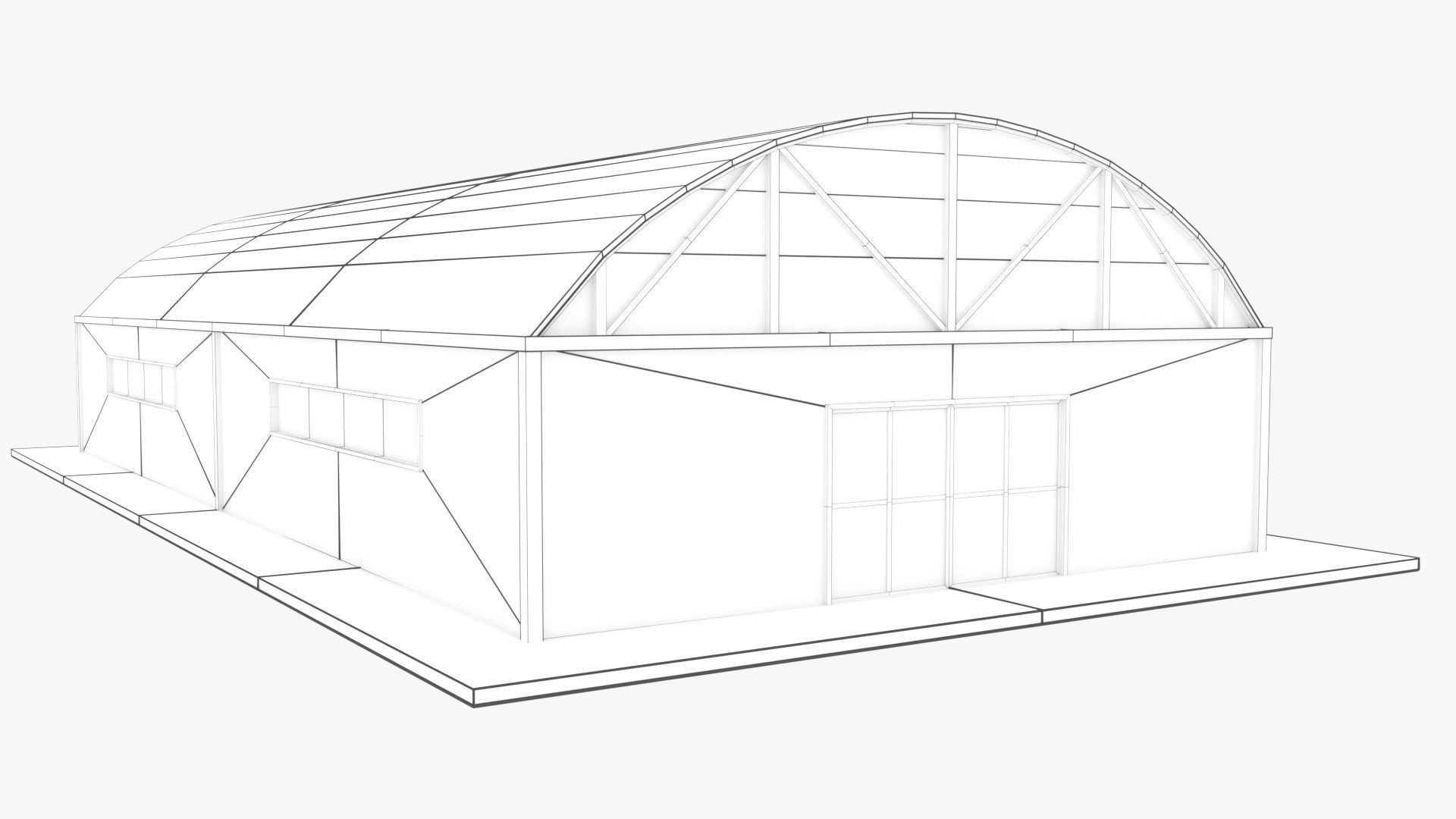 Warehouse pack - White Low-poly 3D model_2