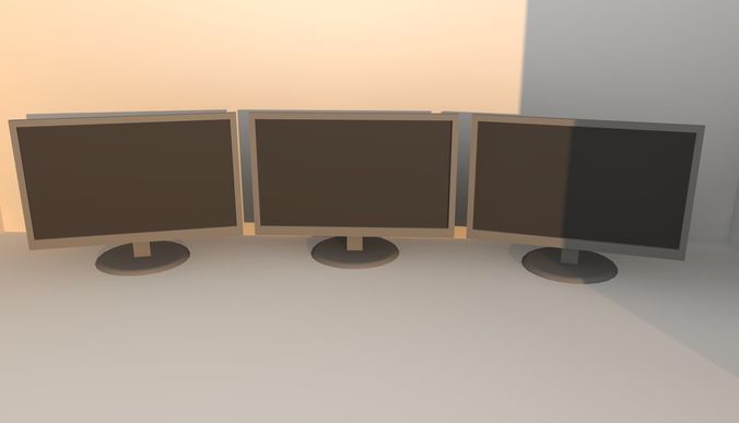 Monitor LED AOC e2270Swn 21 5 inch 5ms black Low-poly 3D model
