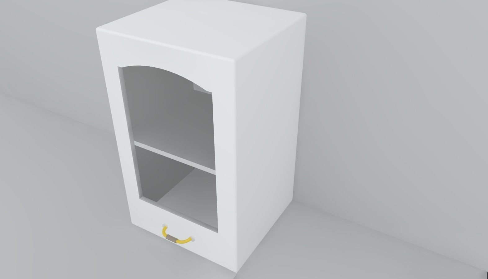 Bathroom Cabinet white Low-poly 3D model_1