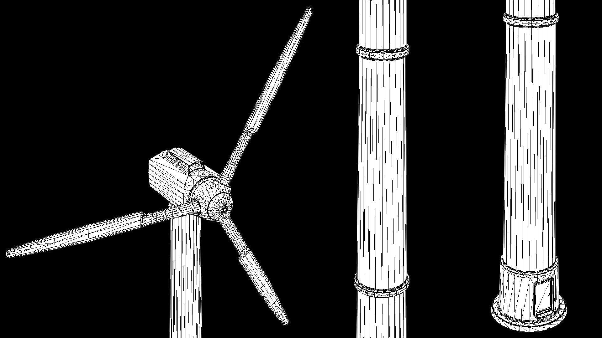 Wind Turbine PBR Low-poly 3D model_3