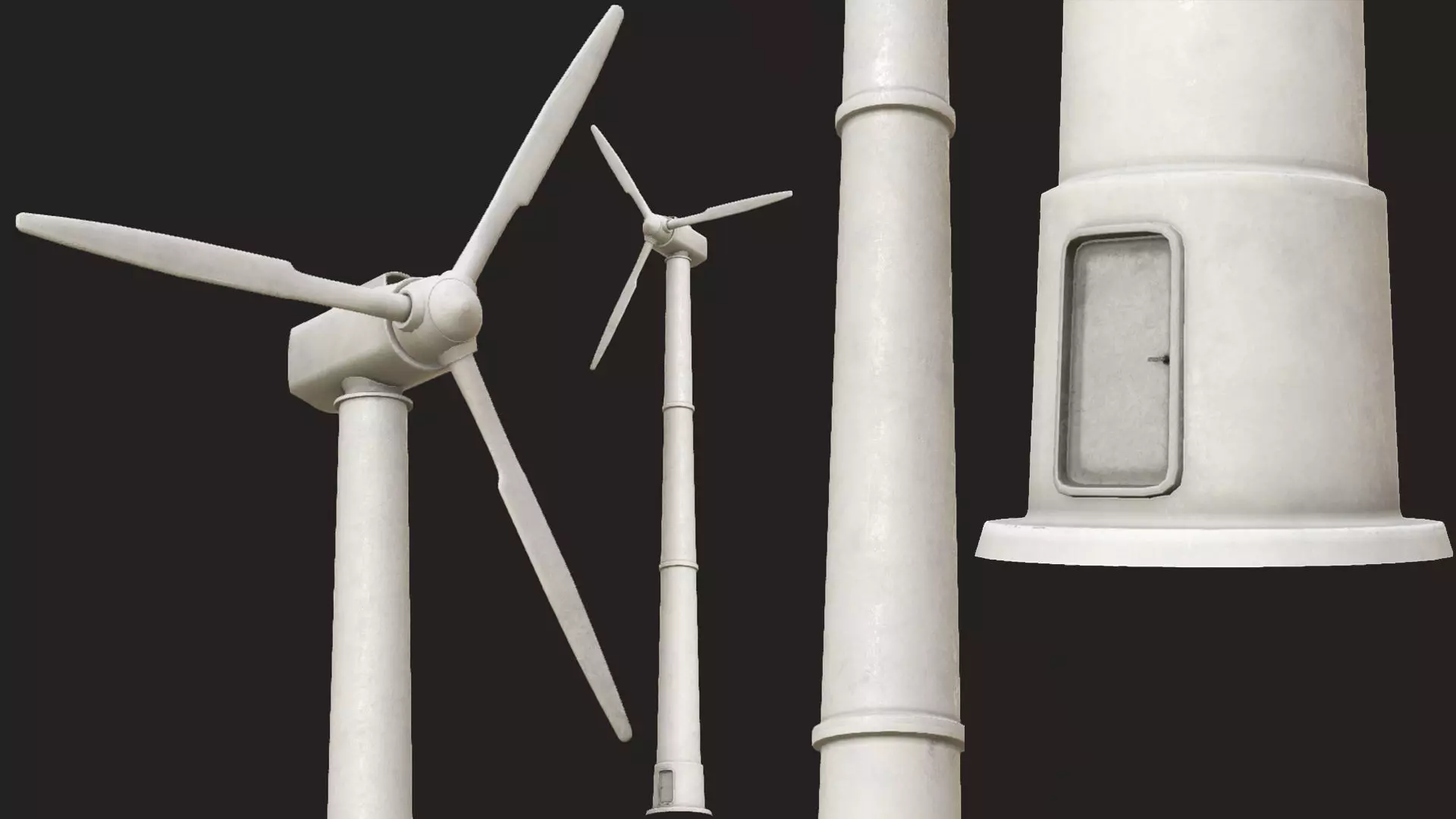Wind Turbine PBR Low-poly 3D model_0