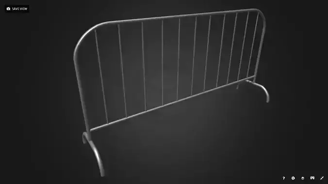 Low Poly 3D Barrier metal barricade