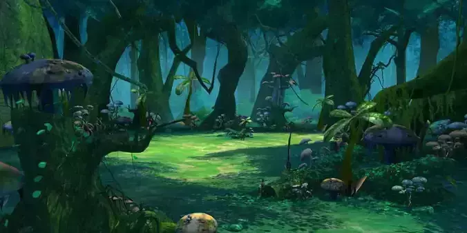 Cartoon Forest Scene 01 3D model