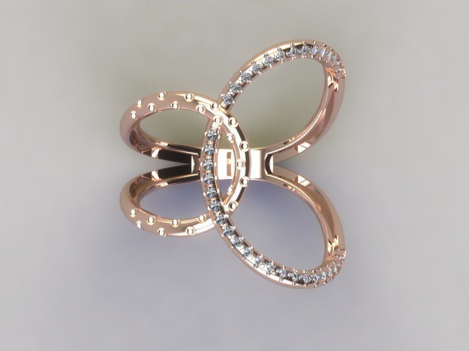 butterfly ring 3D print model_1