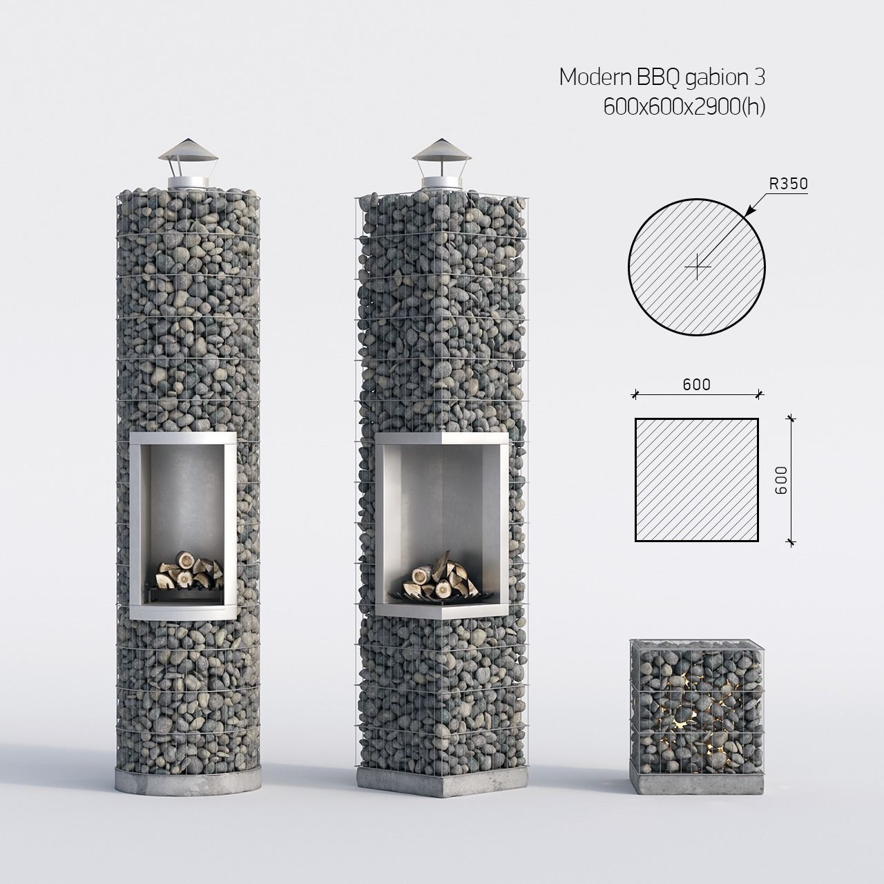 Modern BBQ gabion 3