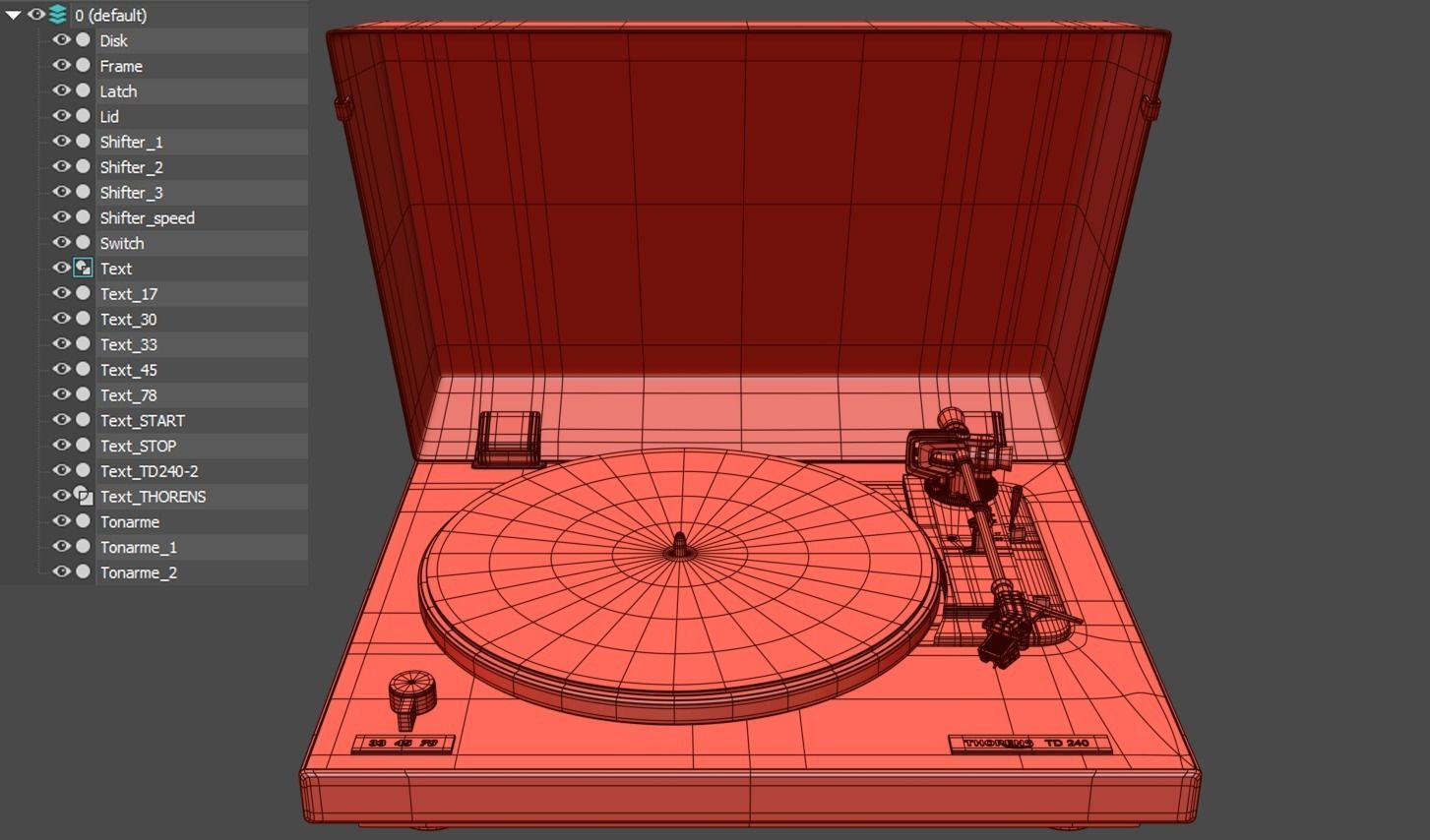 Thorens TD 240 Low-poly 3D model_4