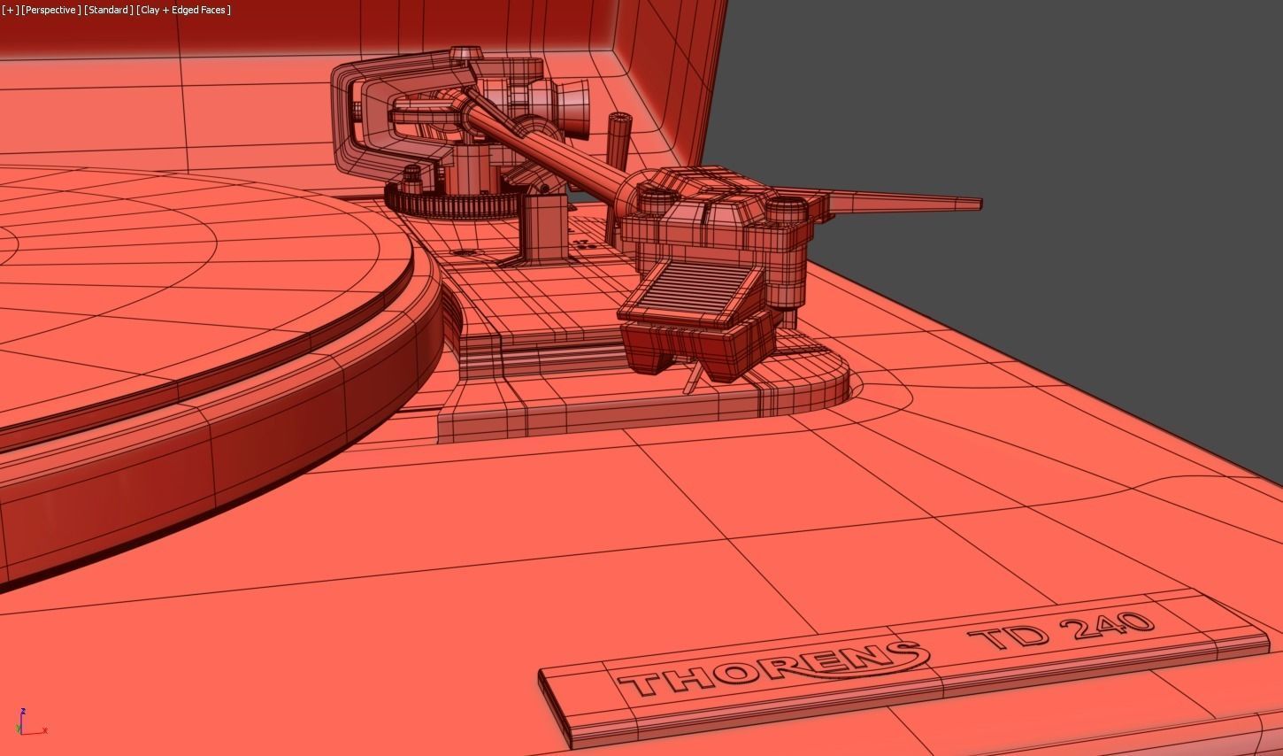 Thorens TD 240 Low-poly 3D model_10