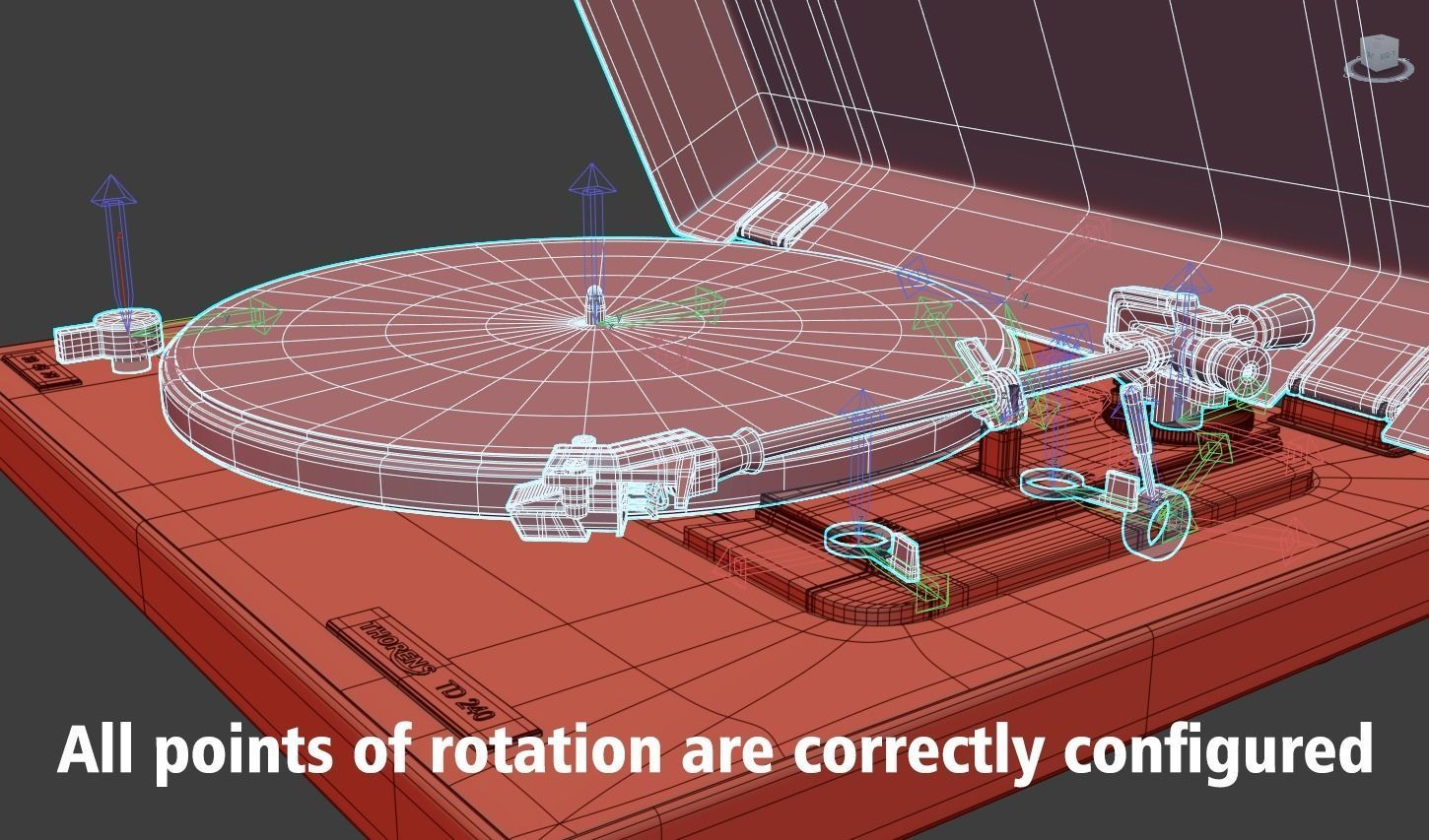 Thorens TD 240 Low-poly 3D model_7