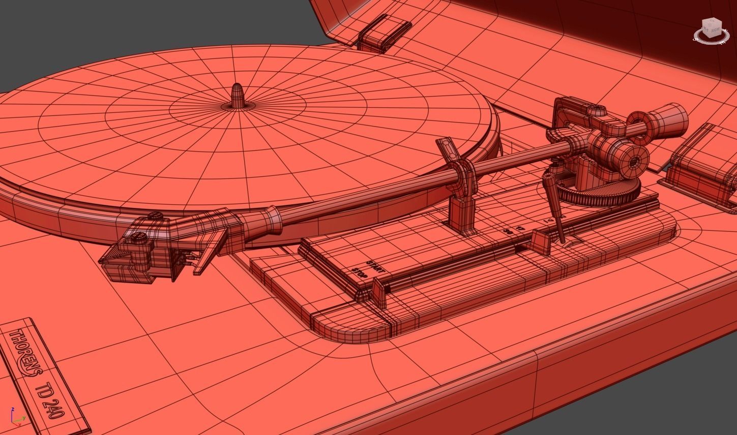 Thorens TD 240 Low-poly 3D model_6