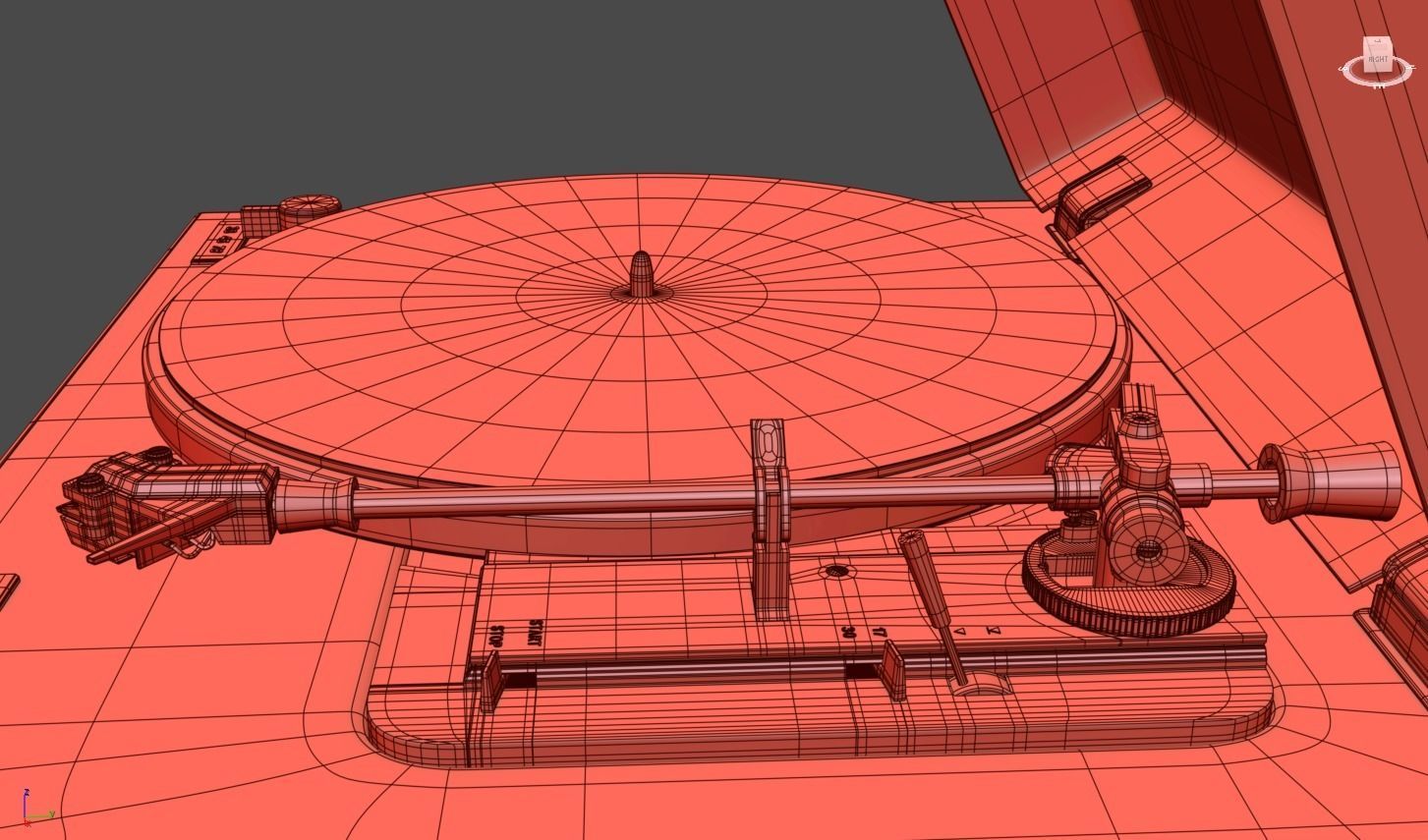 Thorens TD 240 Low-poly 3D model_9