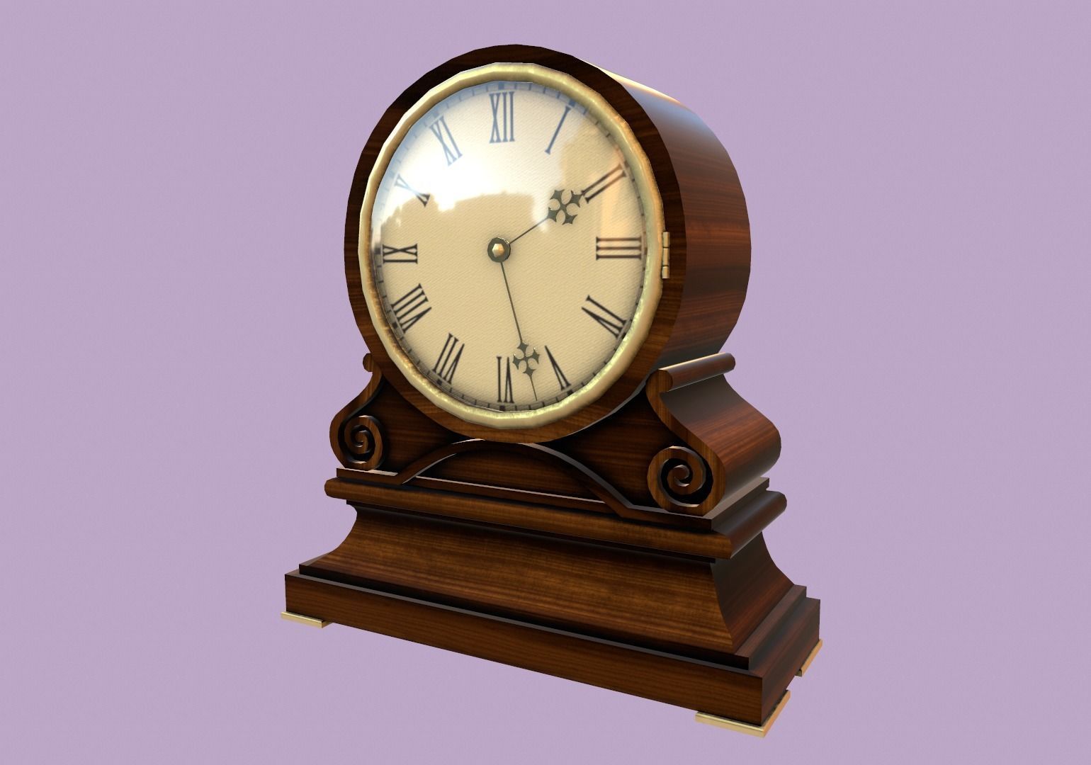 Old clock Low-poly 3D model_9
