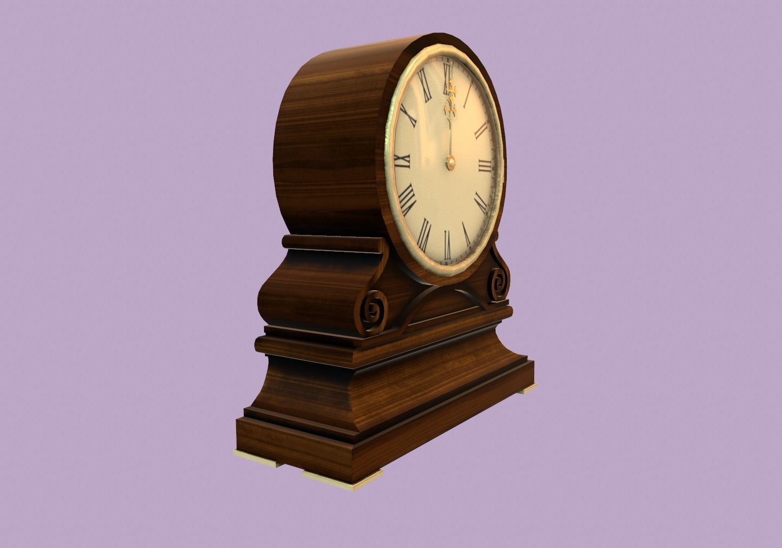 Old clock Low-poly 3D model_7