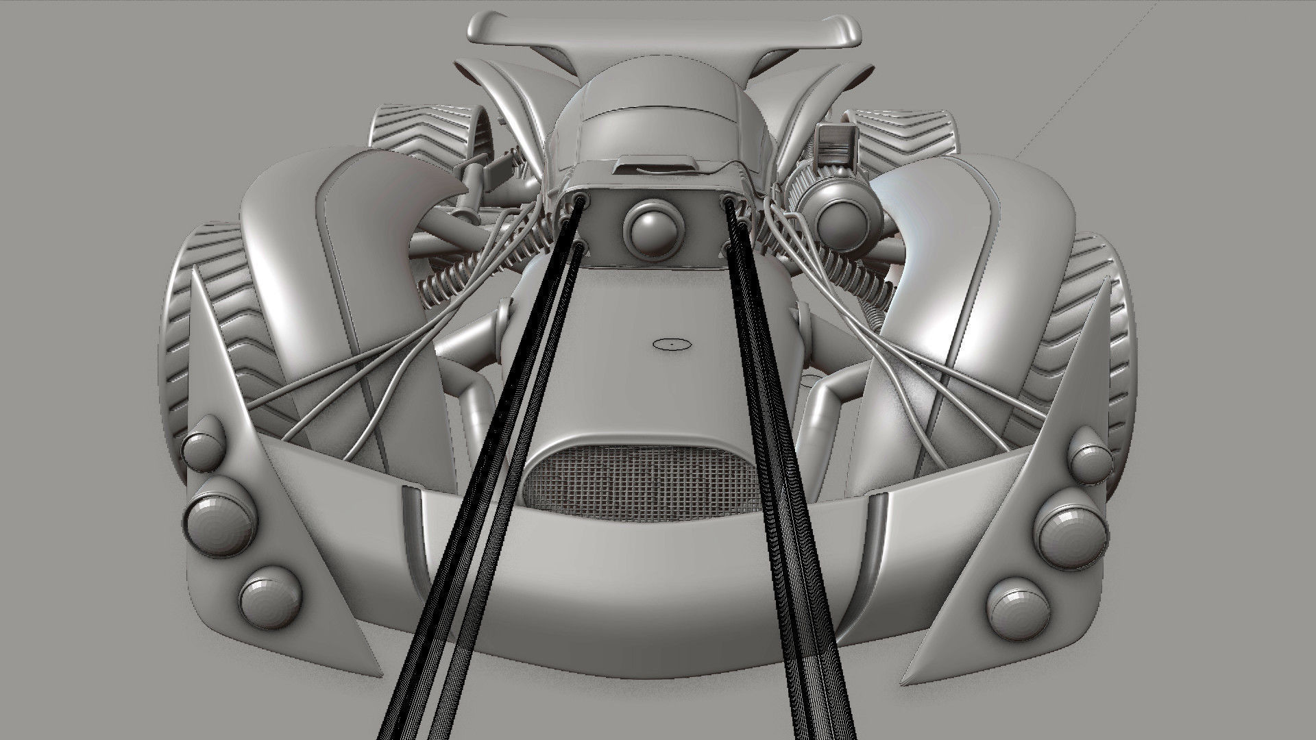 Super speed Sci-Fi car Low-poly 3D model_3