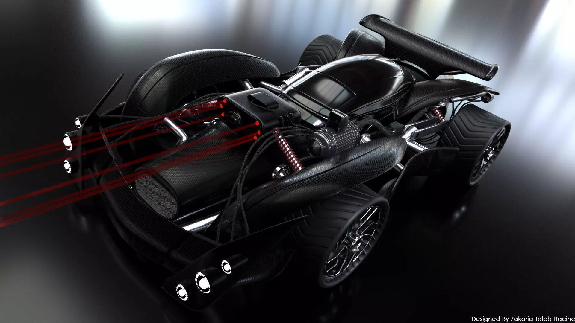 Super speed Sci-Fi car Low-poly 3D model_0