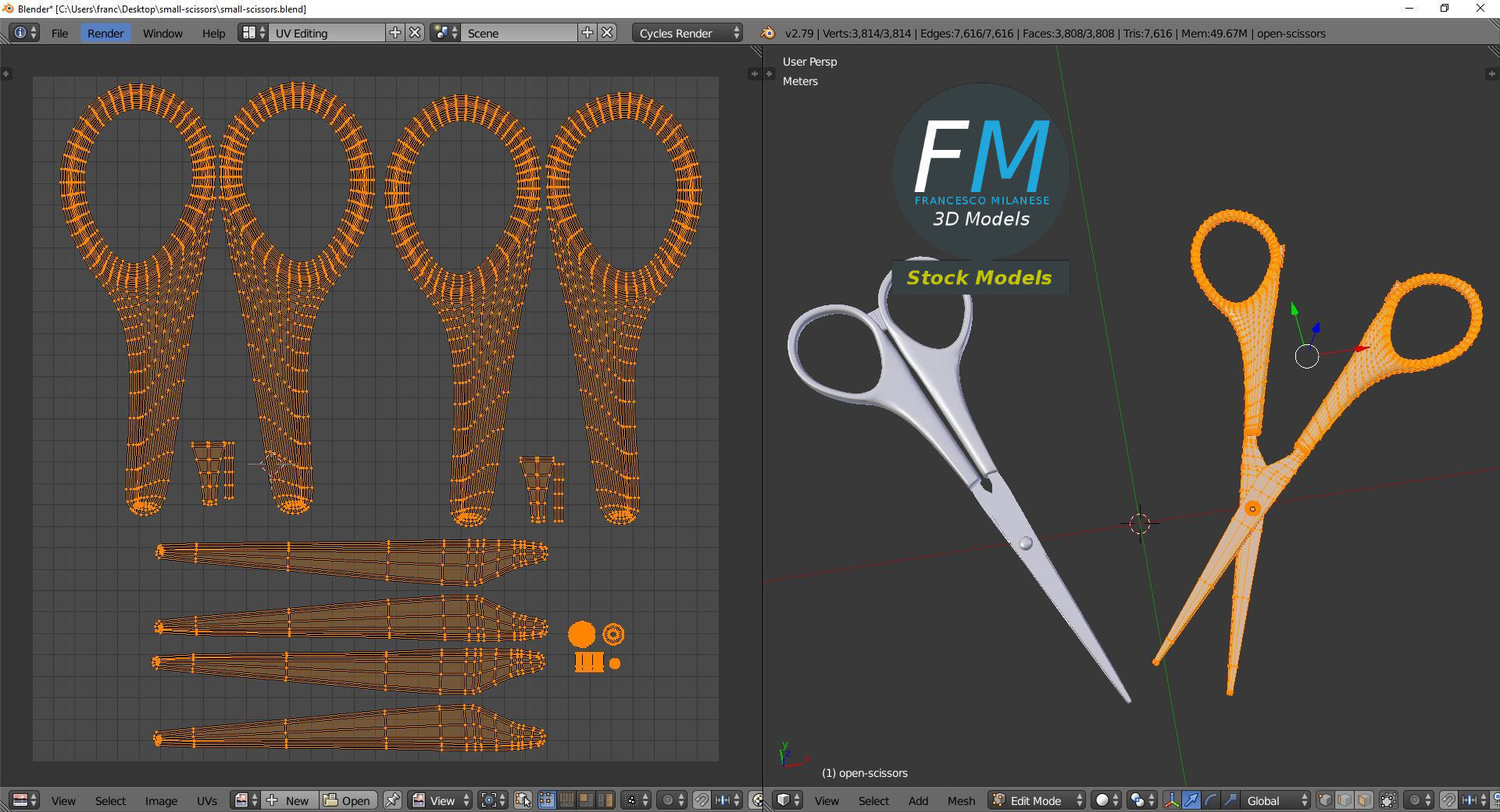 Small scissors 3D model_10