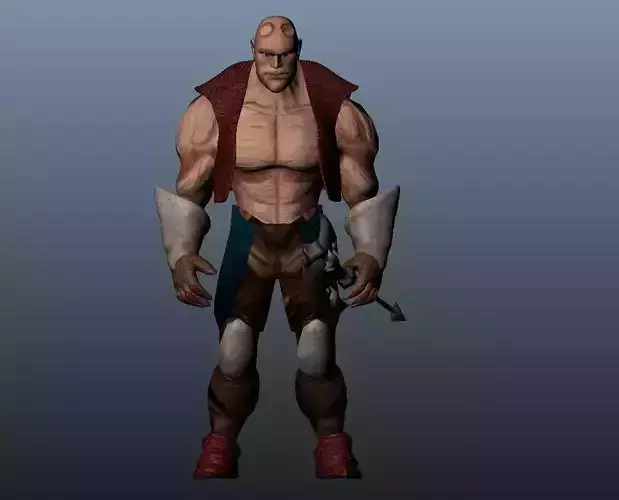 3D modeling man with gun