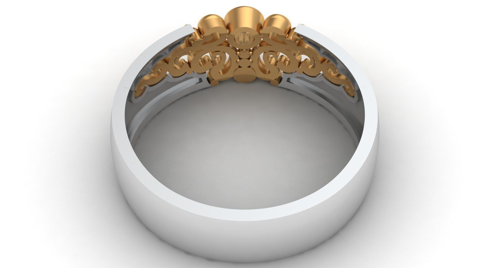 Versal Engagement Diamond Gold Ring 3D print model_5