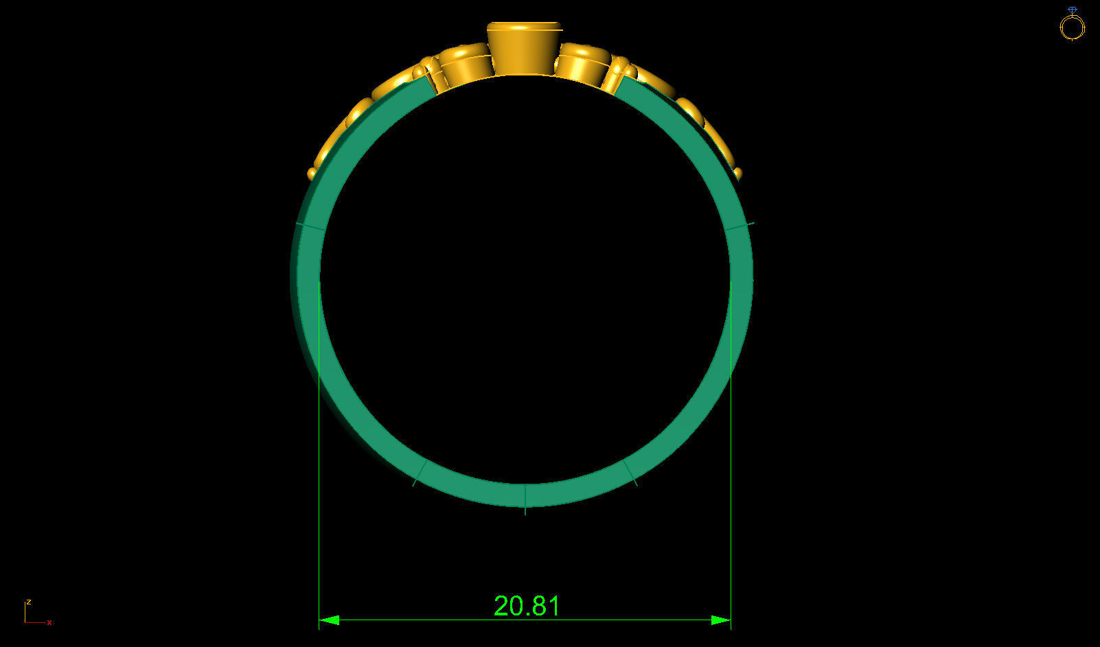 Versal Engagement Diamond Gold Ring 3D print model_11