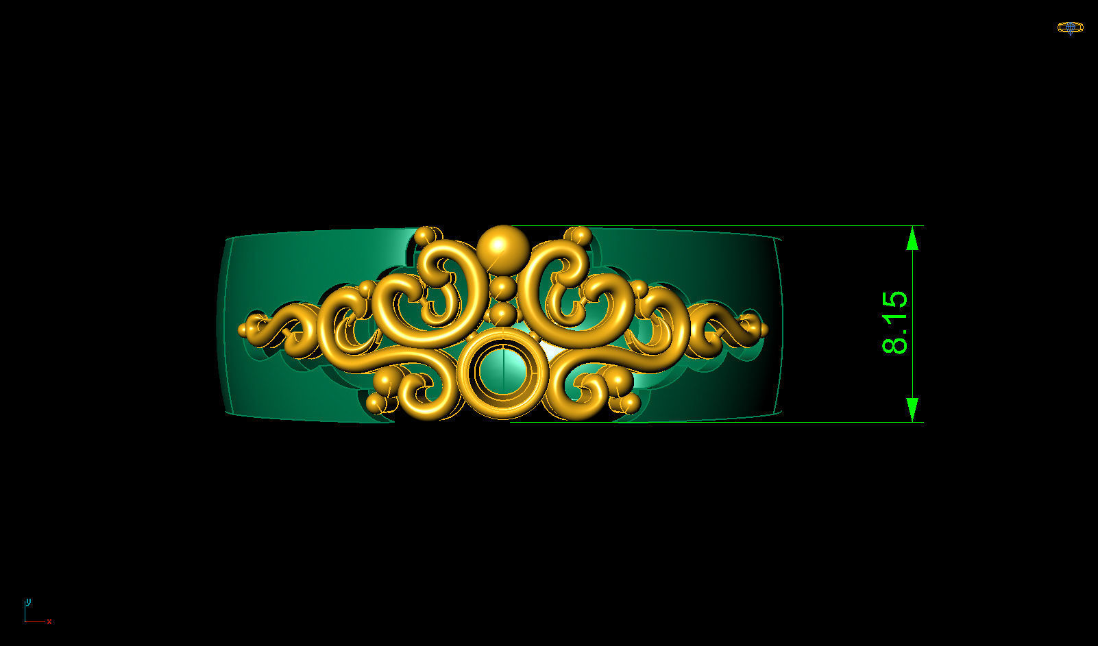 Versal Engagement Diamond Gold Ring 3D print model_7