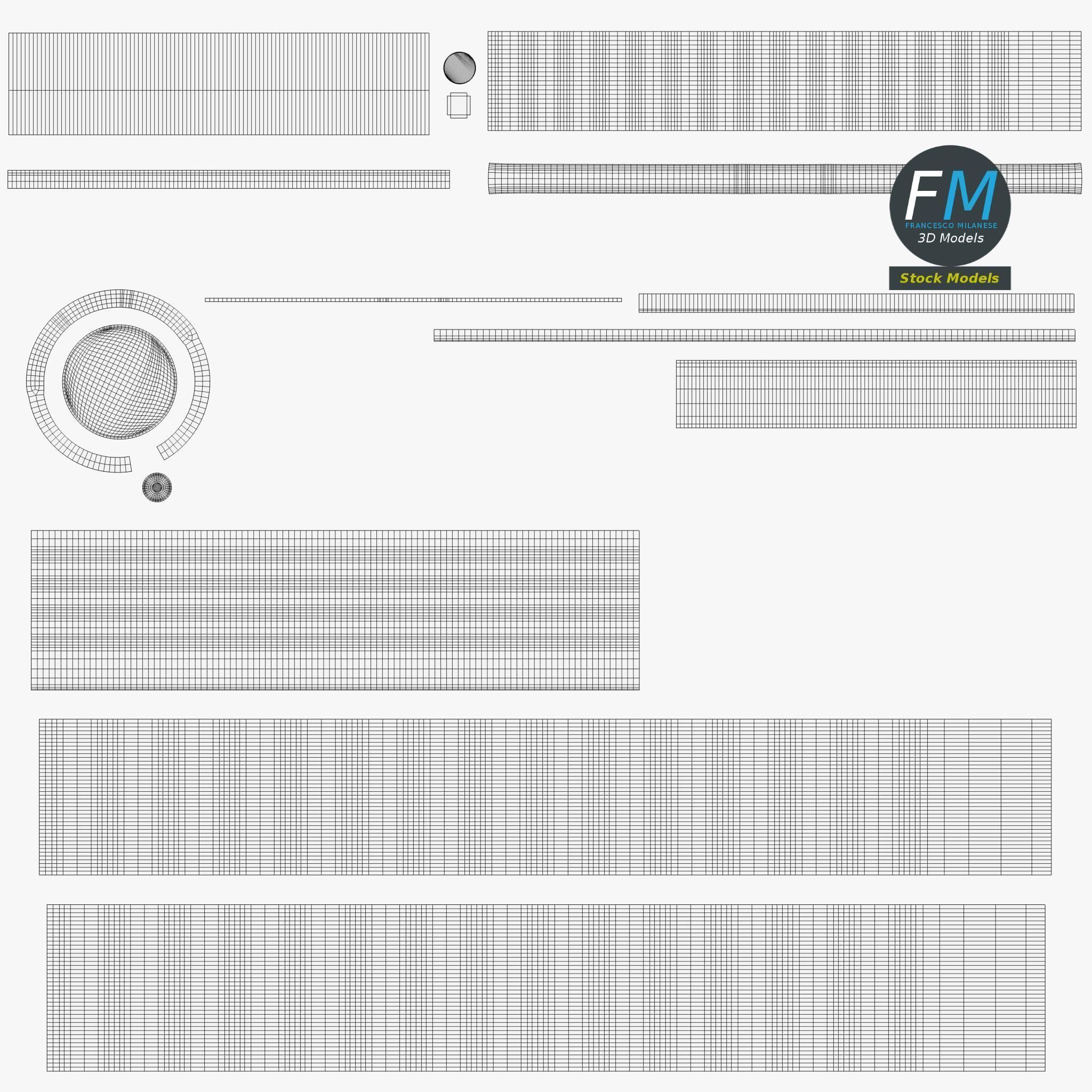 Torchlight flashlight with accents 3D model_12