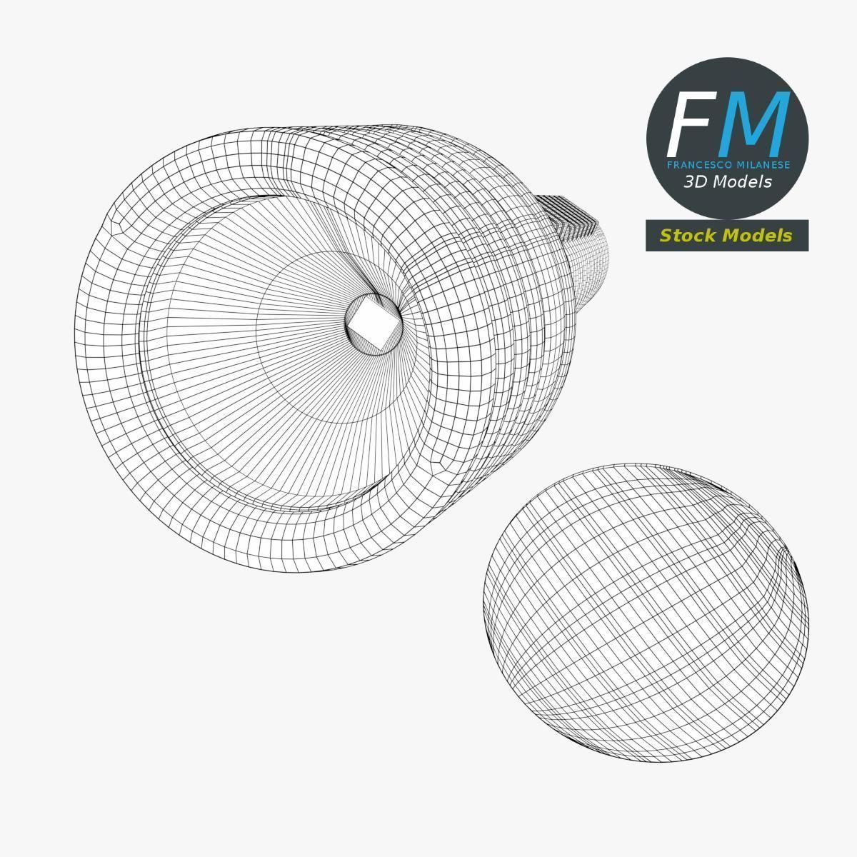 Torchlight flashlight with accents 3D model_8