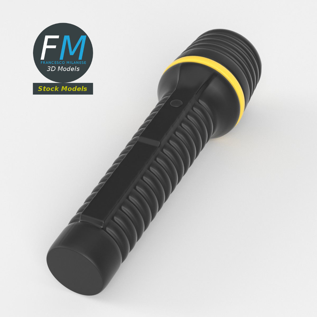 Torchlight flashlight with accents 3D model_2