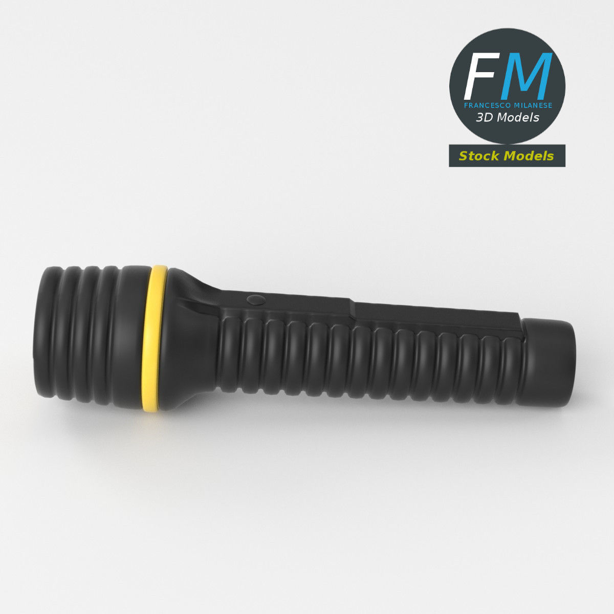 Torchlight flashlight with accents 3D model_5