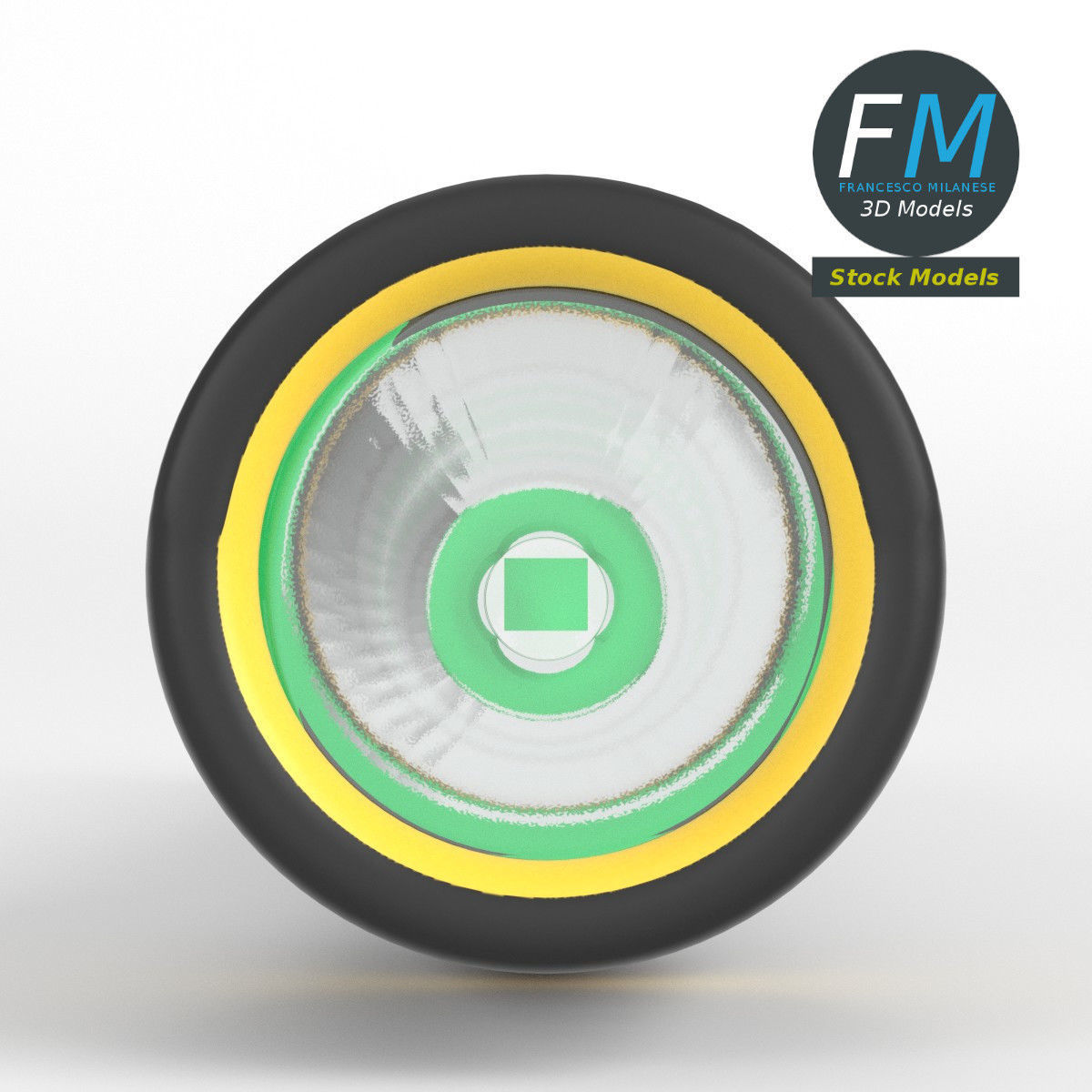 Torchlight flashlight with accents 3D model_3