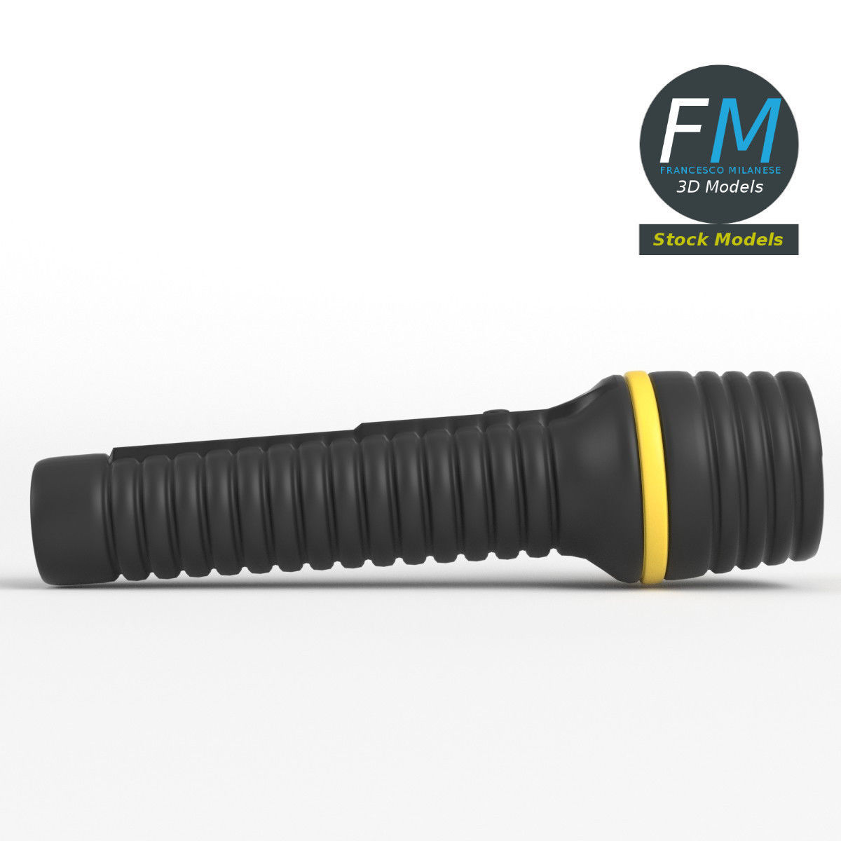 Torchlight flashlight with accents 3D model_4