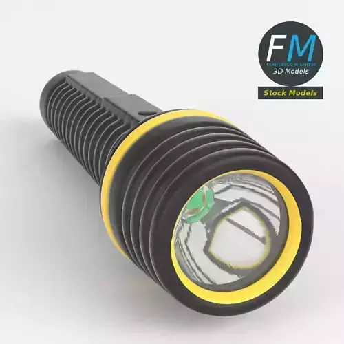 Torchlight flashlight with accents 3D model