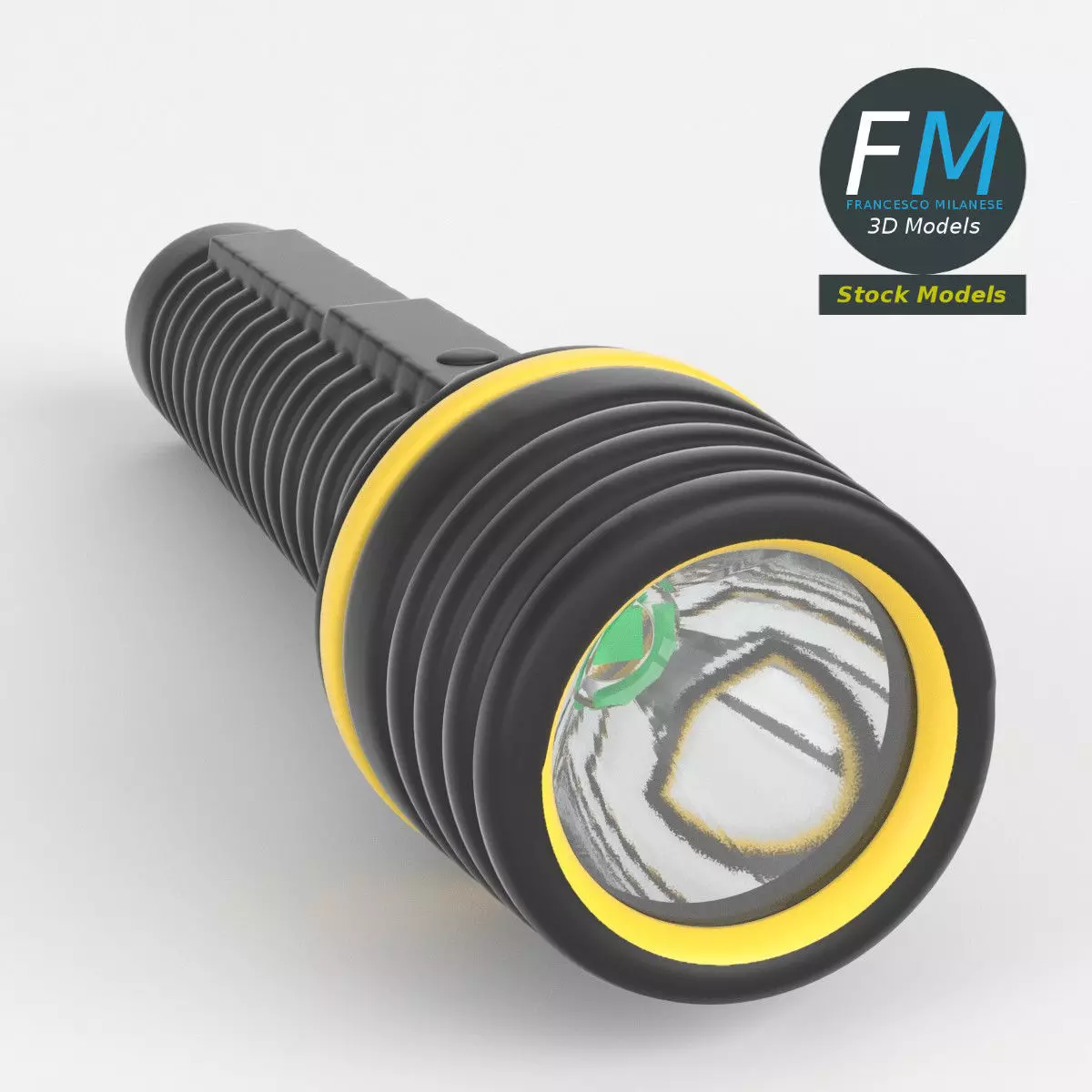 Torchlight flashlight with accents 3D model_0