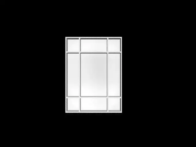 Shelf rectangular glass wall mirror Free low-poly 3D model_0