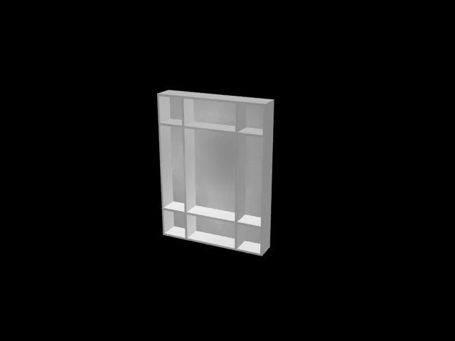 Shelf rectangular glass wall mirror Free low-poly 3D model_1