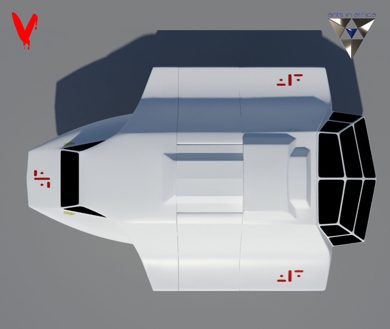 V Spaceship replica 3D print model_4