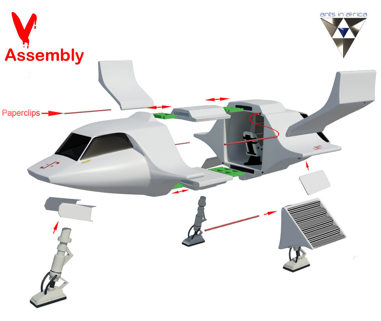 V Spaceship replica 3D print model_6
