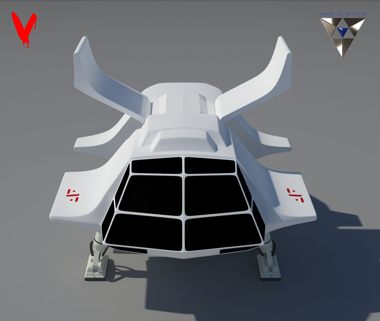 V Spaceship replica 3D print model_5