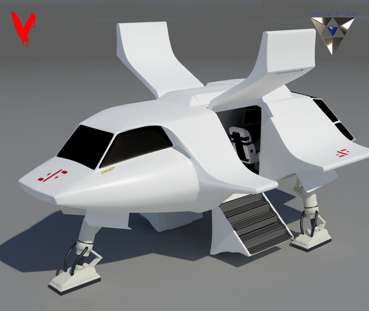 V Spaceship replica 3D print model_2
