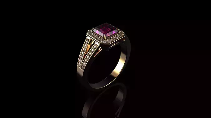 Pink Sapphire Halo Diamond Ring