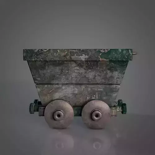 Mine Cart - Rusty Metal Texture Low-poly 3D model