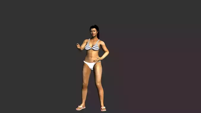 realistic  3D Human Model Still Woman