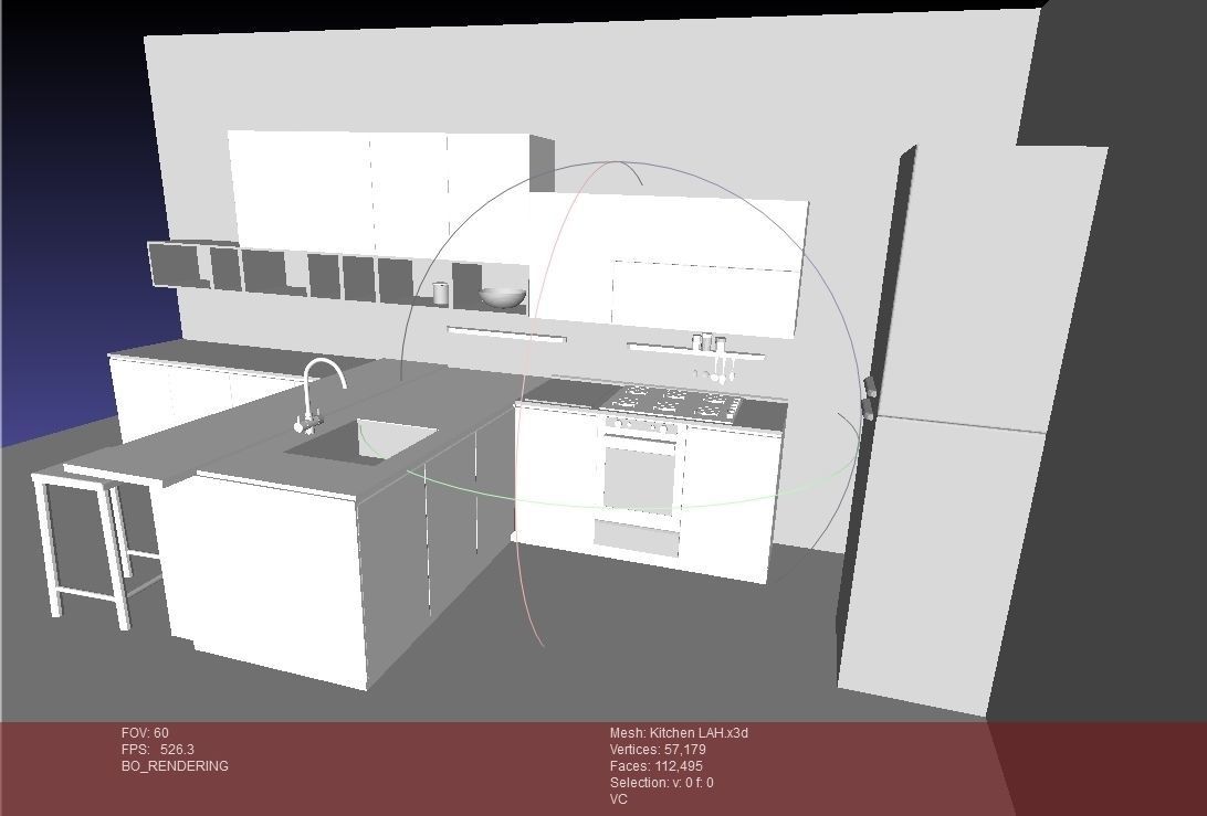 Kitchen - Modern design with wooden table Low-poly 3D model_29