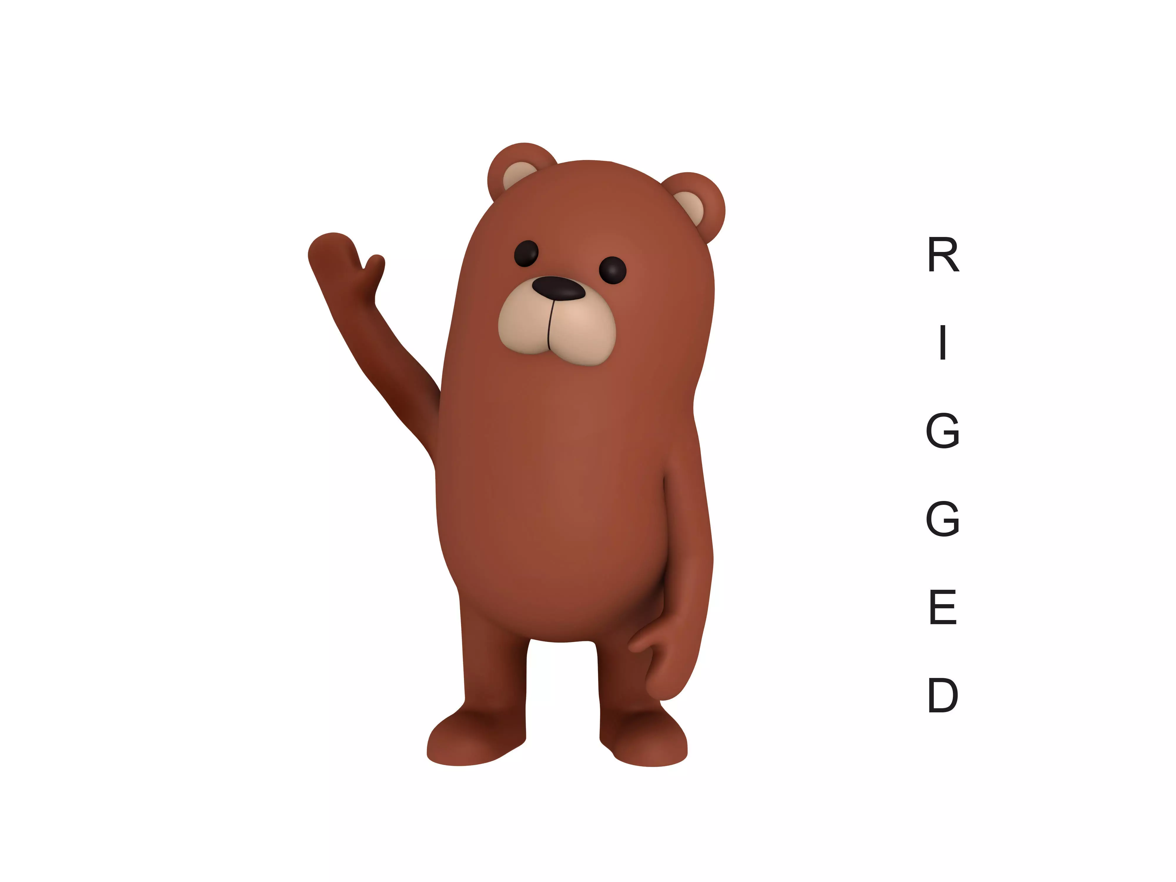 Rigged Bear Character 3D model_0